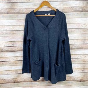 Anthropologie Moth Anouk Pocket Snap Front Coat Cardigan Sweater Size Large